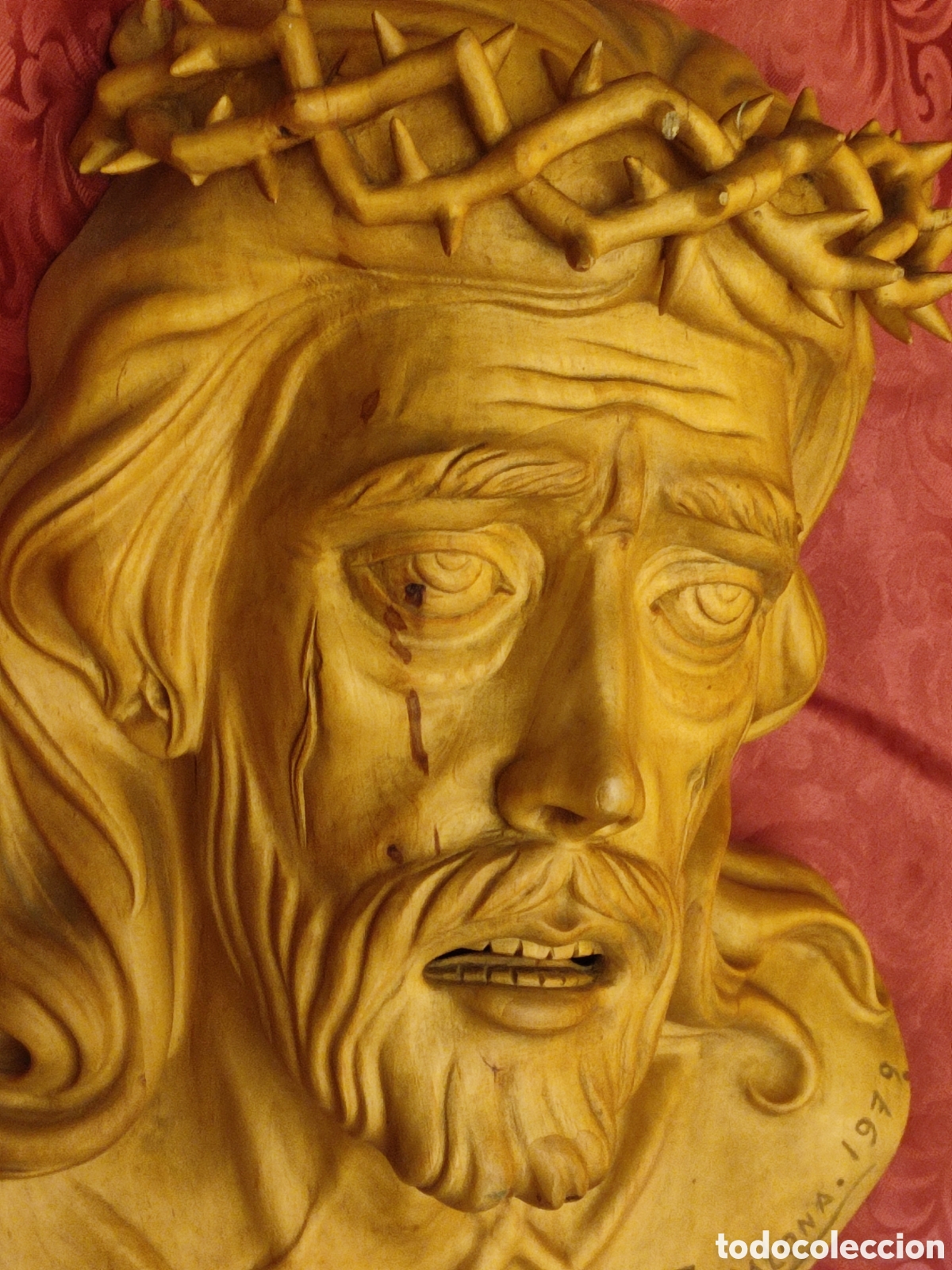 Antig&uuml;edades: Cabeza de Cristo en talla madera - Foto 5