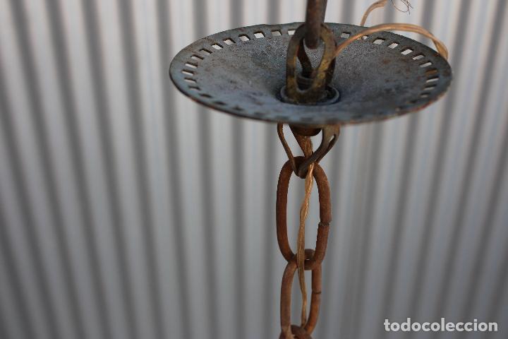 Antig&uuml;edades: lampara de techo de forja dorada - Foto 3