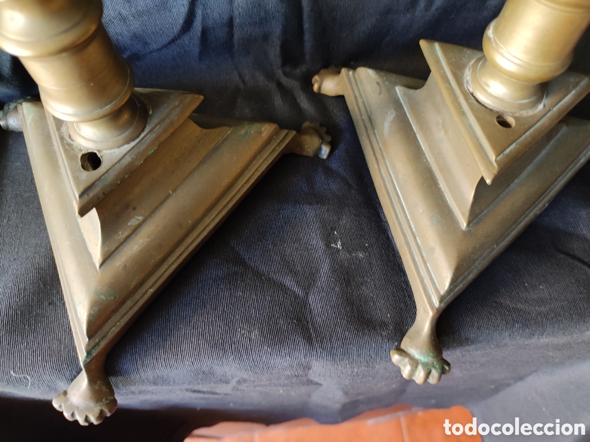 Antig&uuml;edades: Pareja candeleros barrocos - Foto 5