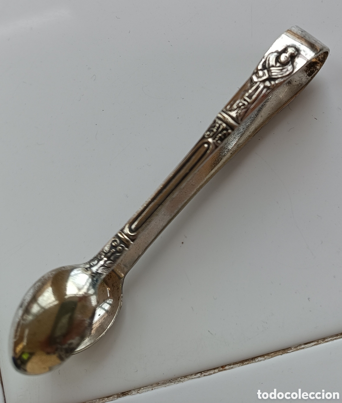 Antig&uuml;edades: PINZA PARA TERRONES, de plata. - Foto 2