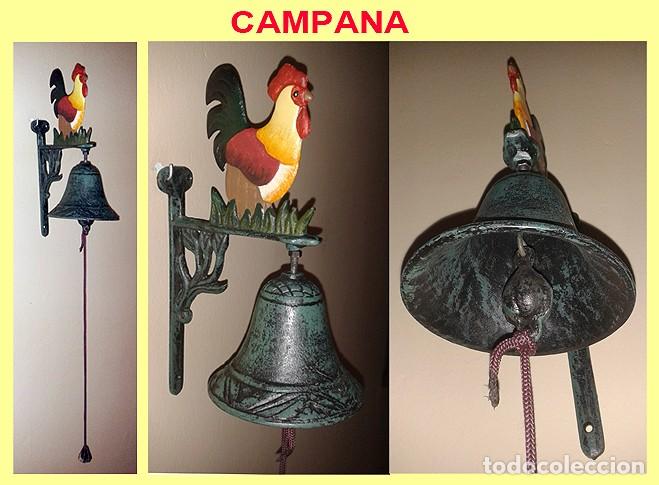 Antig&uuml;edades: Campana de fundici&oacute;n alegor&iacute;a gallo - Foto 1