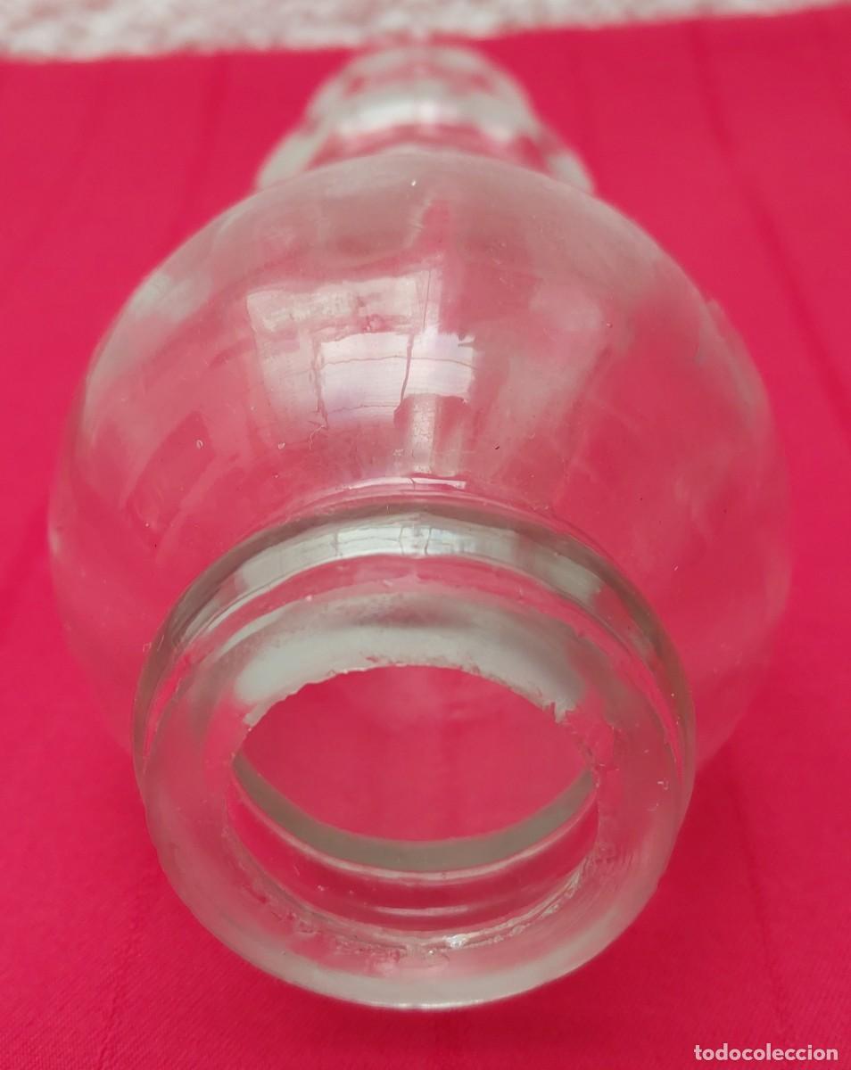 Antig&uuml;edades: CUELLO DE L&Aacute;MPARA DE CRISTAL 19 CM - Foto 5