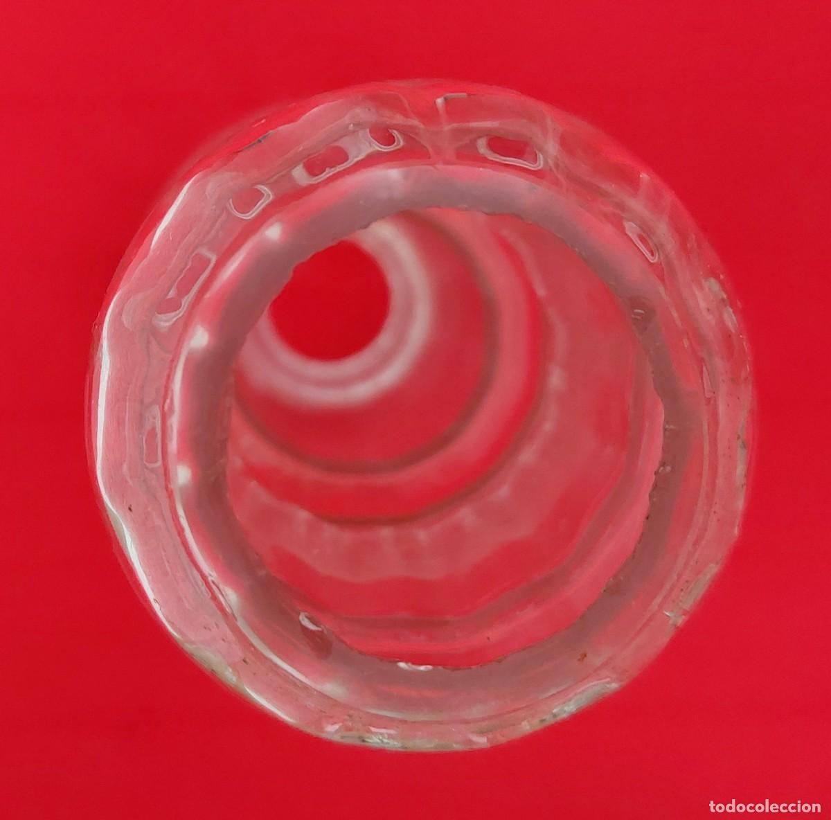Antig&uuml;edades: CUELLO DE L&Aacute;MPARA DE CRISTAL 19 CM - Foto 7