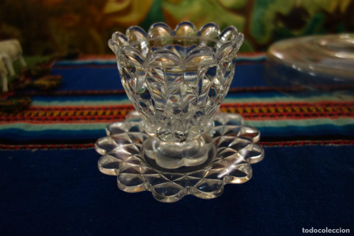 Antiquit&eacute;s: COPA Y PLATO DE CRISTAL DE SANTA LUCIA DE CARTAGENA DEL SIGLO XIX