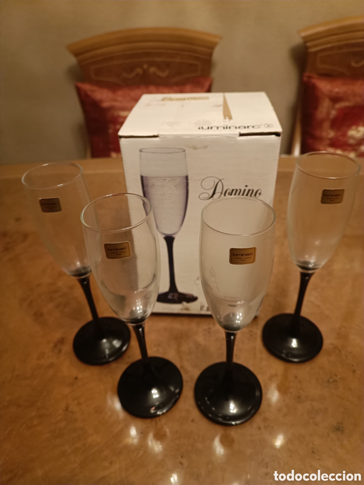 Antig&uuml;edades: 4 Copas cava Luminarc Arques Francia - Foto 2