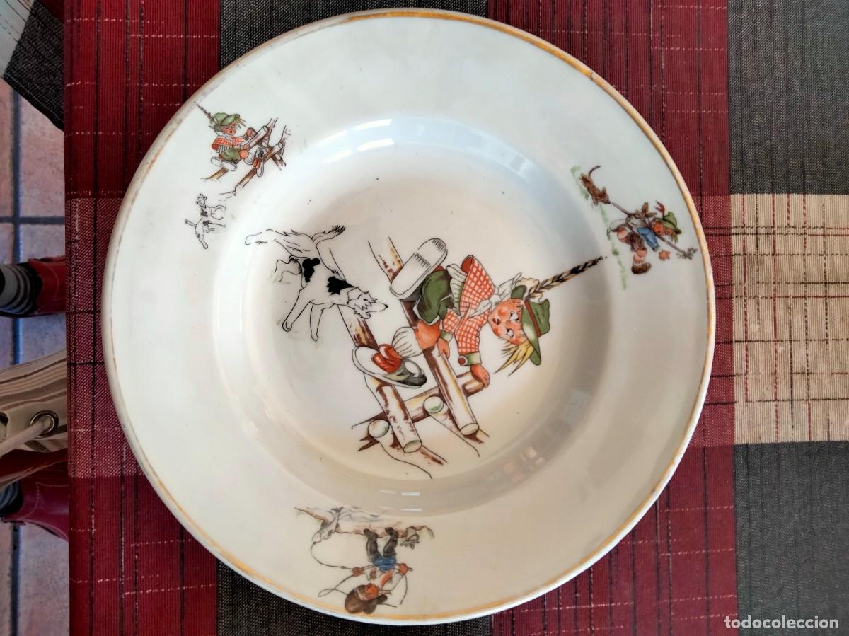 Antig&uuml;edades: Plato infantil de ceramica - Foto 1