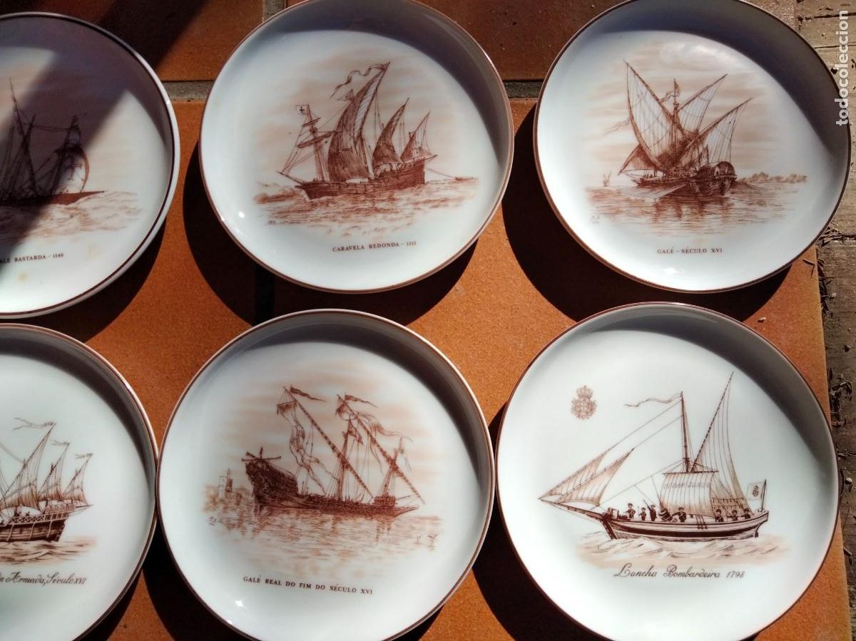 Antig&uuml;edades: Conjunto de 8 Platos peque&ntilde;os de Barcos - Foto 1