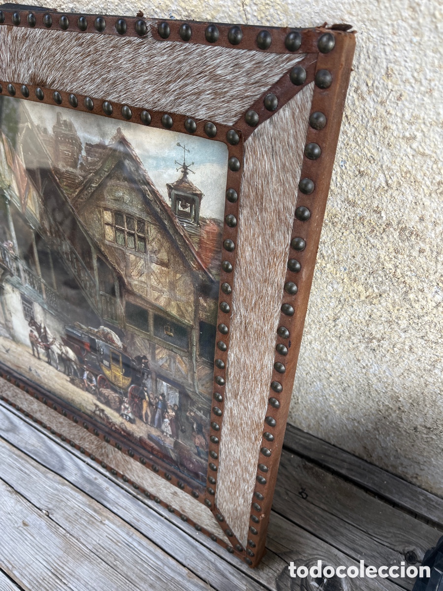 Antig&uuml;edades: Marco de piel con pelo. Cristal. - Foto 6