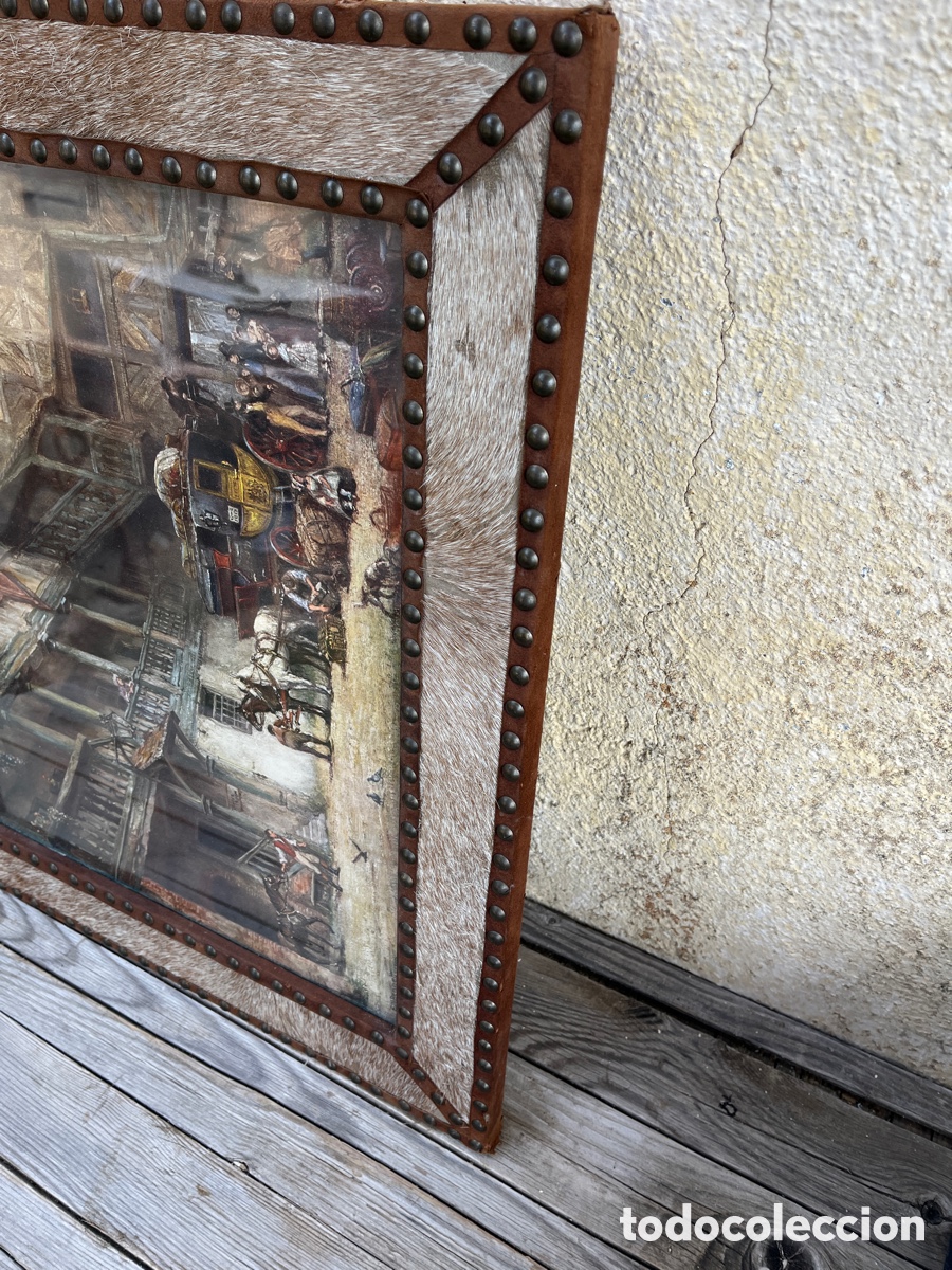 Antig&uuml;edades: Marco de piel con pelo. Cristal. - Foto 7