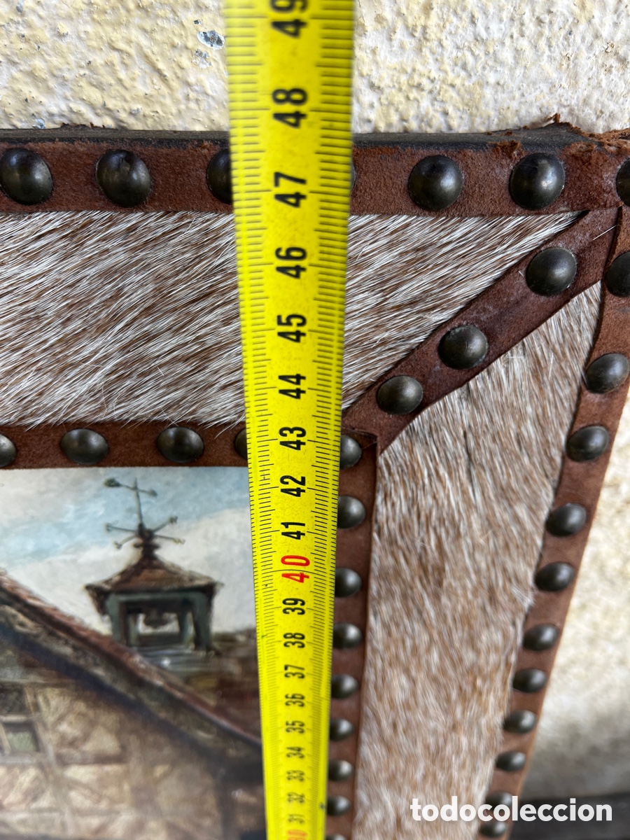 Antig&uuml;edades: Marco de piel con pelo. Cristal. - Foto 10