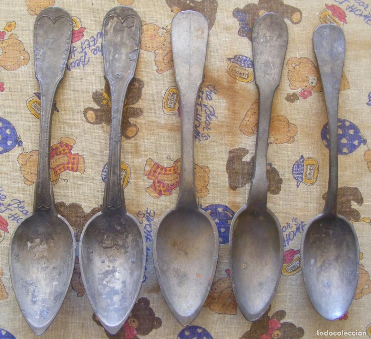 Antig&uuml;edades: Lote de cucharas antiguas 5 - Foto 1