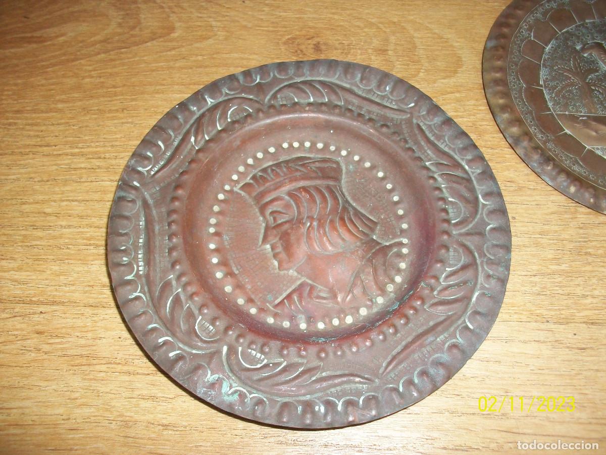 Antig&uuml;edades: LOTE DE 3 PLATOS DE COBRE - Foto 2