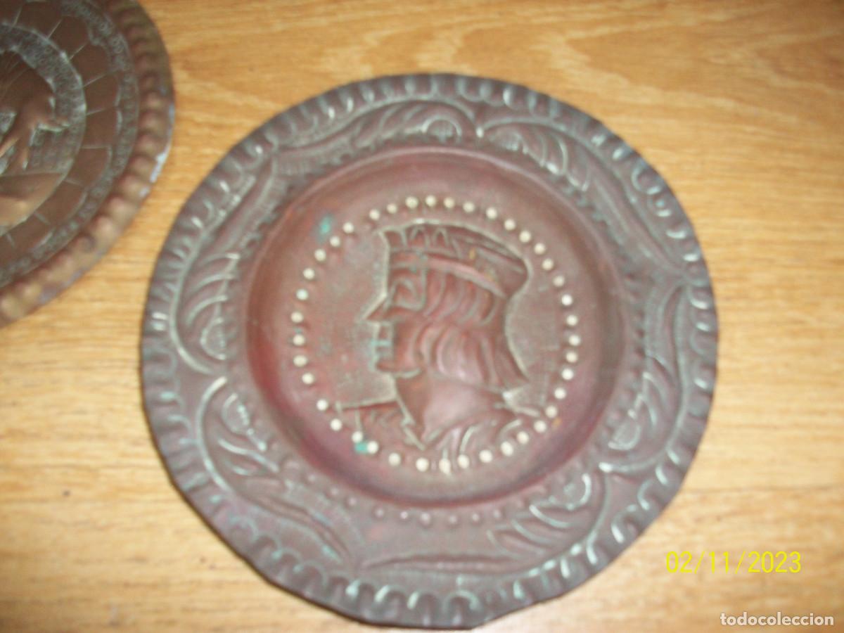 Antig&uuml;edades: LOTE DE 3 PLATOS DE COBRE - Foto 4