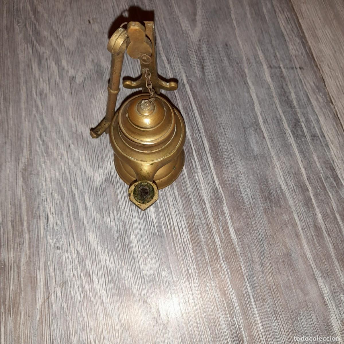 Antig&uuml;edades: L&aacute;mpara de aceite, candil en bronce - Foto 4