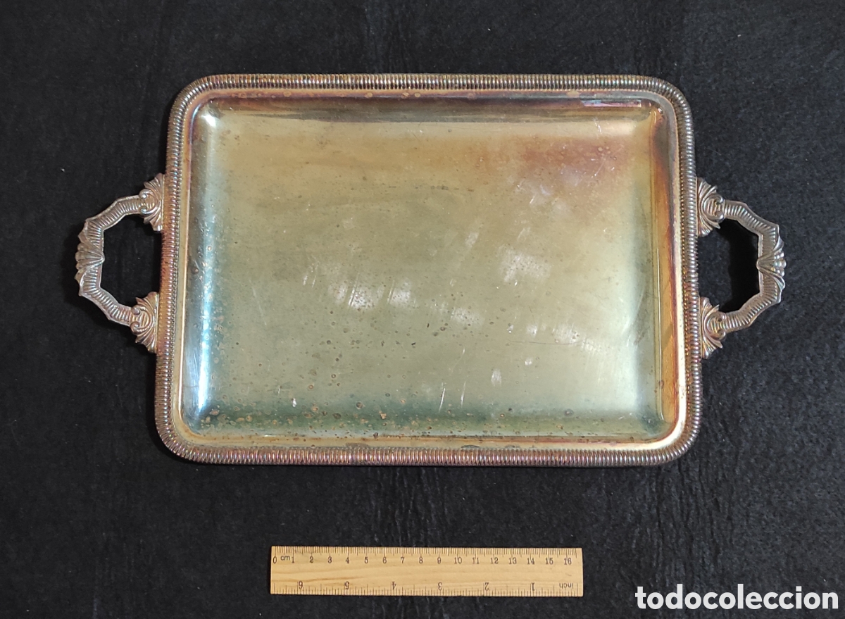 Antig&uuml;edades: Bandeja metal con asas - Foto 1