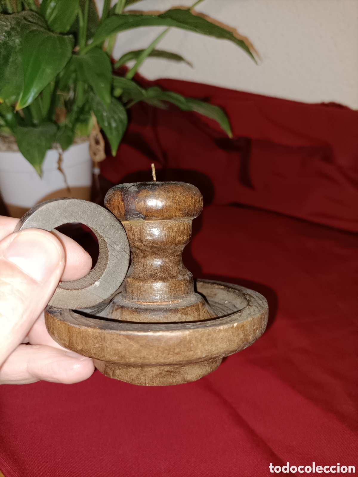 Antig&uuml;edades: Original palmatoria de madera. - Foto 2