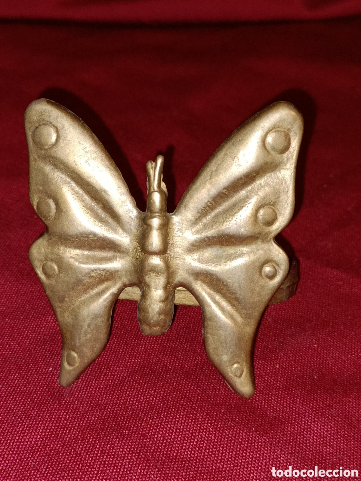 Antig&uuml;edades: Portaservilletas de bronce. Mariposa. - Foto 2
