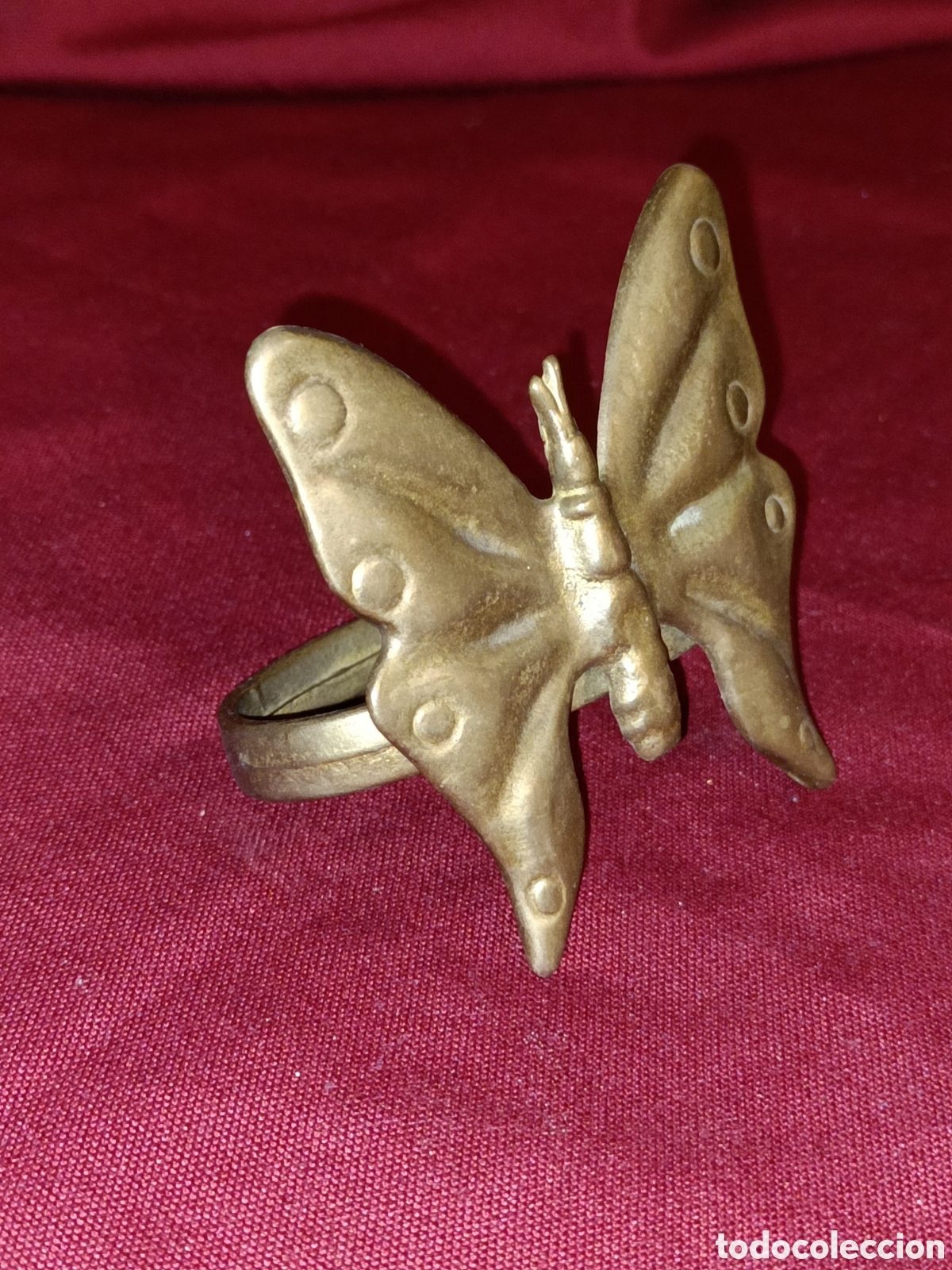 Antig&uuml;edades: Portaservilletas de bronce. Mariposa. - Foto 1