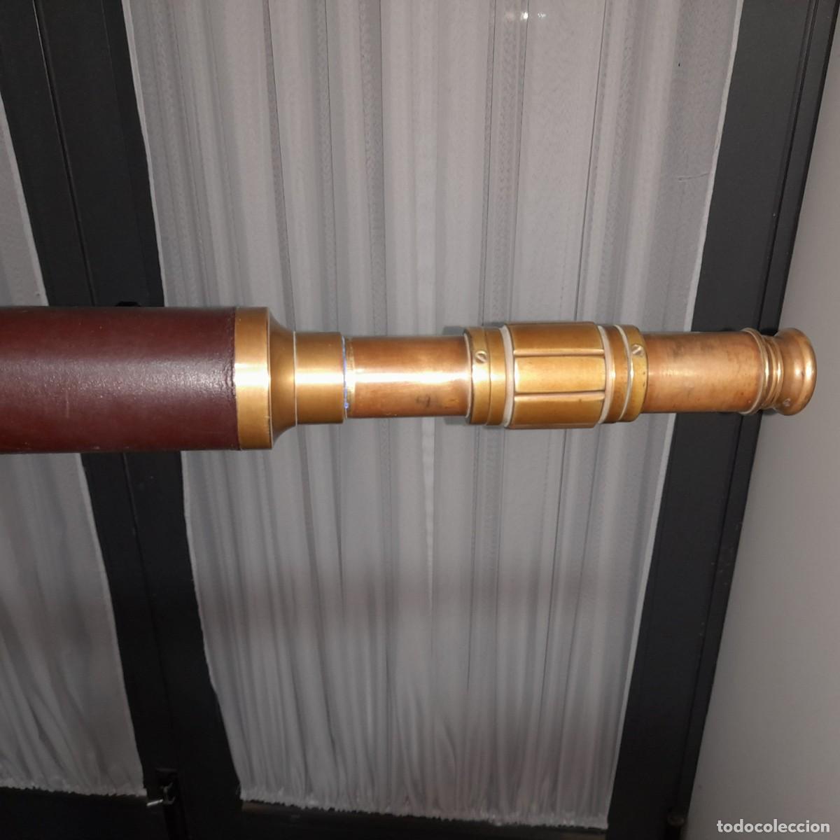 Antig&uuml;edades: Telescopio de bronce con tripode de madera - Foto 5