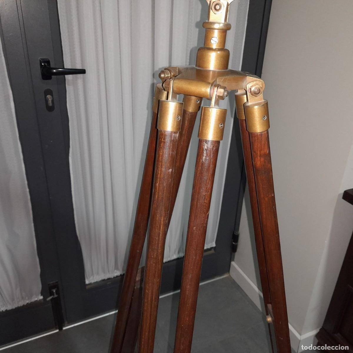 Antig&uuml;edades: Telescopio de bronce con tripode de madera - Foto 8