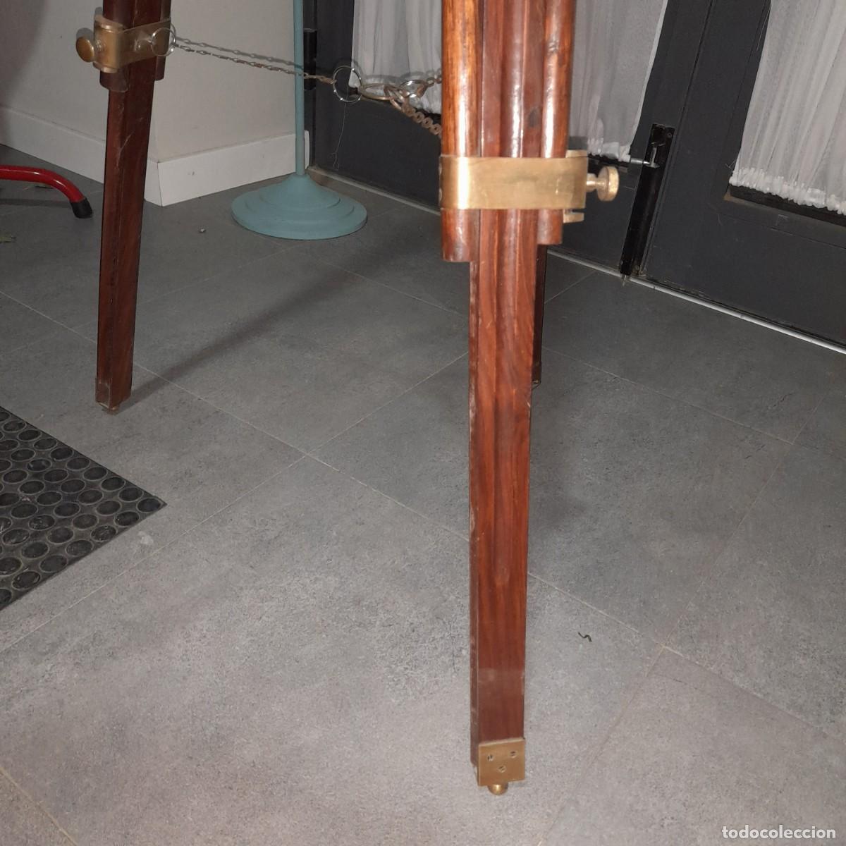 Antig&uuml;edades: Telescopio de bronce con tripode de madera - Foto 12