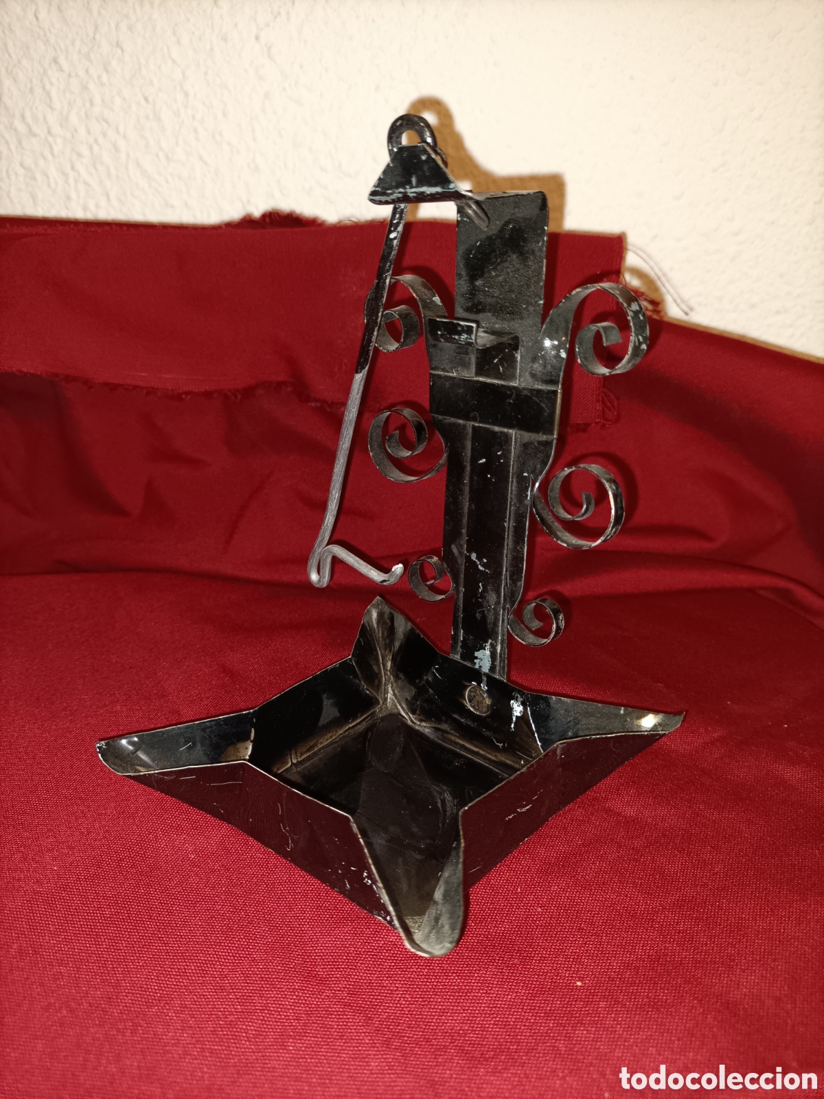 Antiguidades: L&aacute;mpara de chapa.16 cms