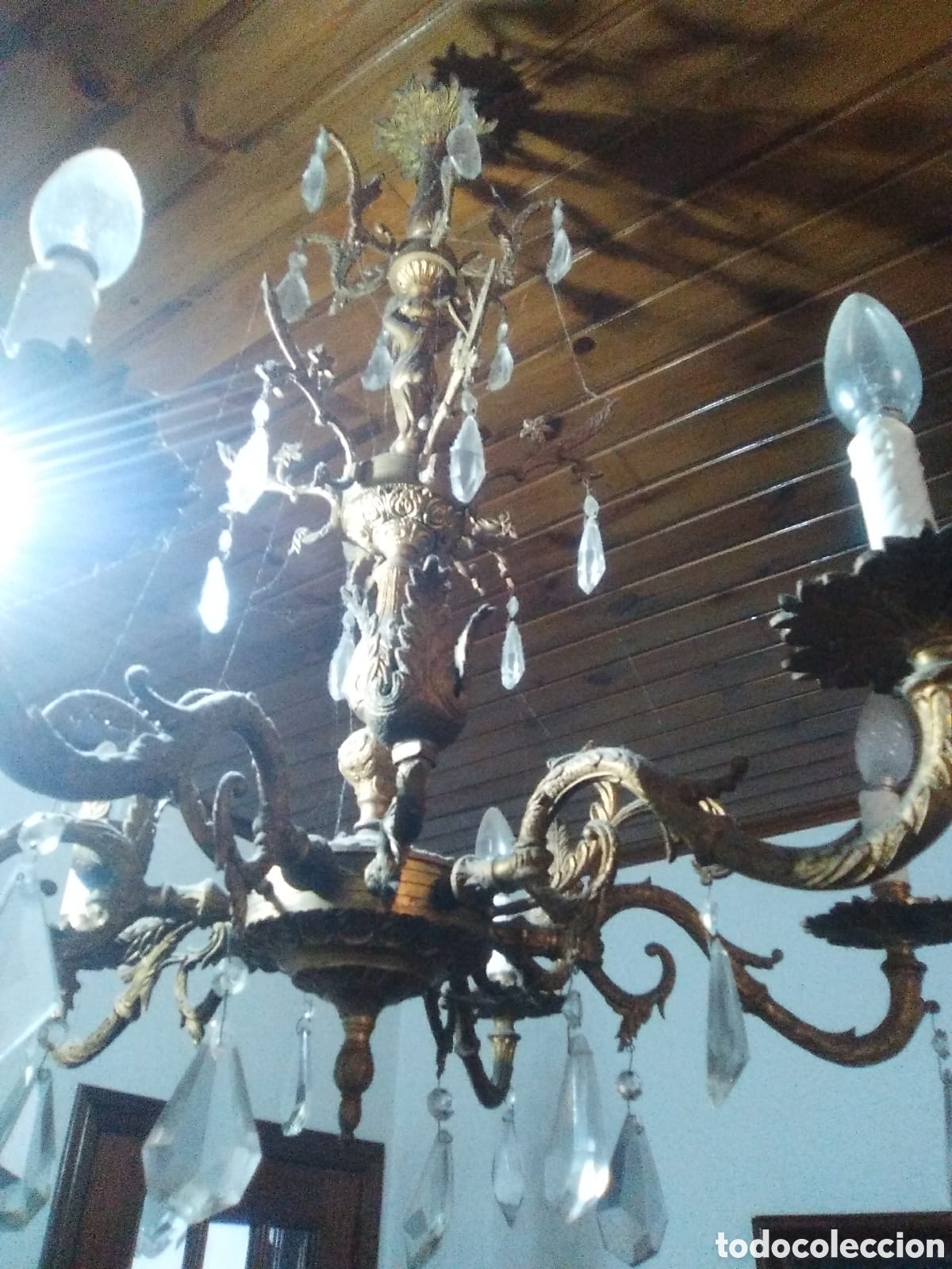 Antiguidades: L&Aacute;MPARA ANTIGUA DE BRONCE.