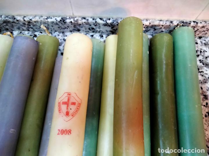 Antig&uuml;edades: Lote de 13 Velas de Cera - Foto 2