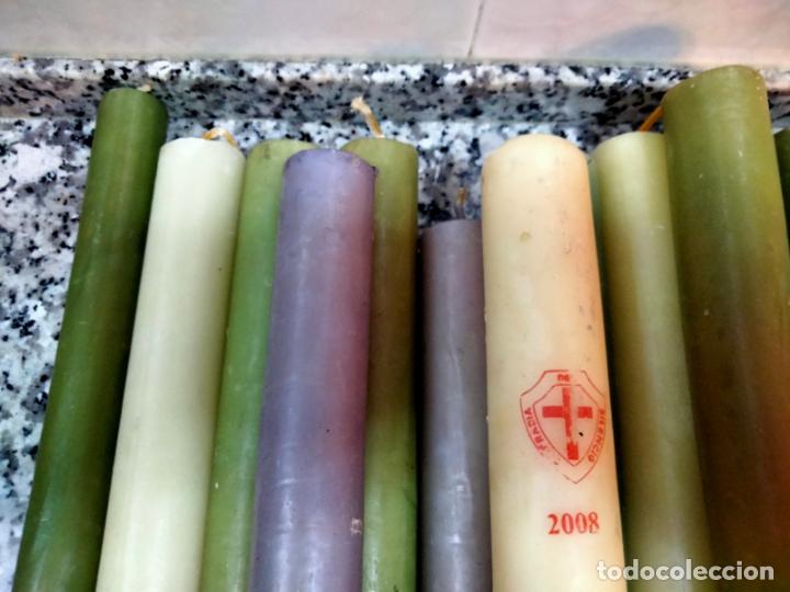 Antig&uuml;edades: Lote de 13 Velas de Cera - Foto 4
