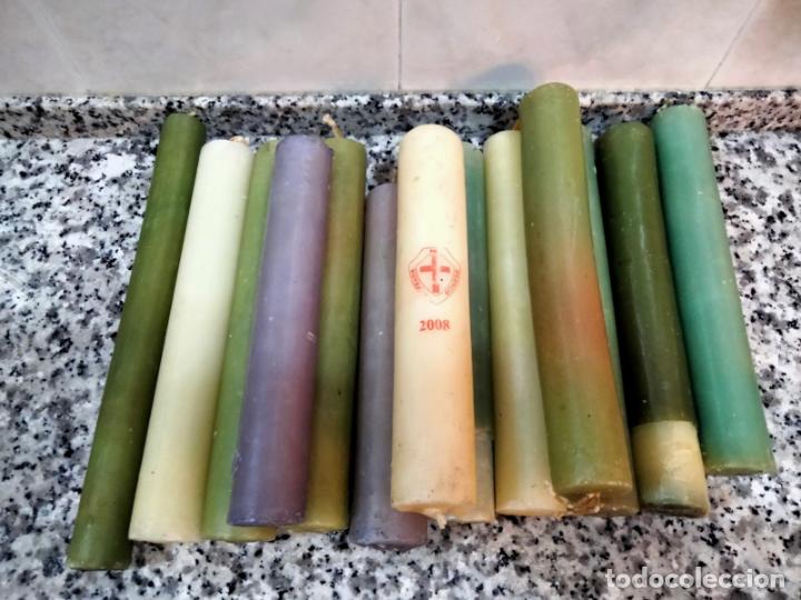 Antig&uuml;edades: Lote de 13 Velas de Cera - Foto 1