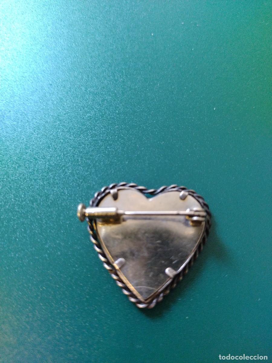 Antig&uuml;edades: Broche plata Coraz&oacute;n Virgen de Lourdes - Foto 2