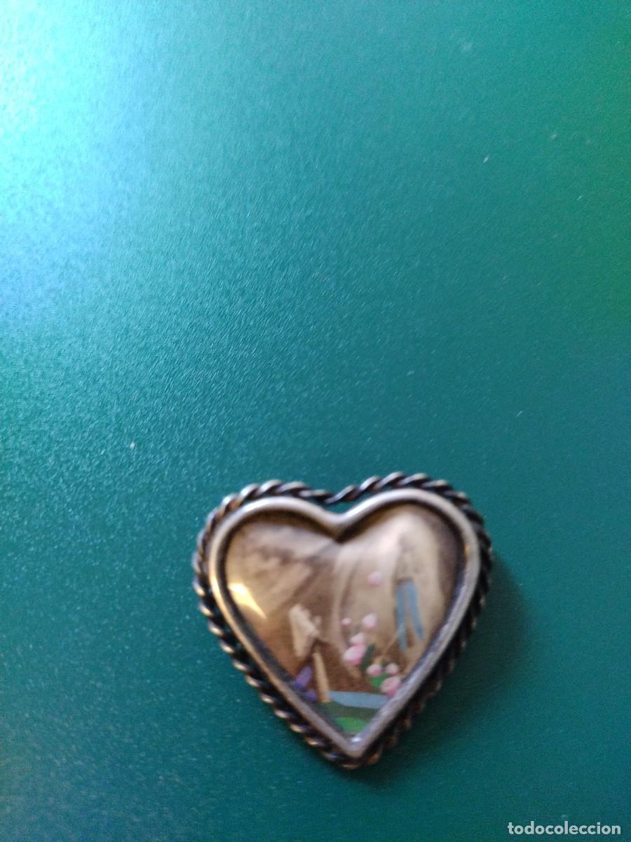 Antig&uuml;edades: Broche plata Coraz&oacute;n Virgen de Lourdes - Foto 3