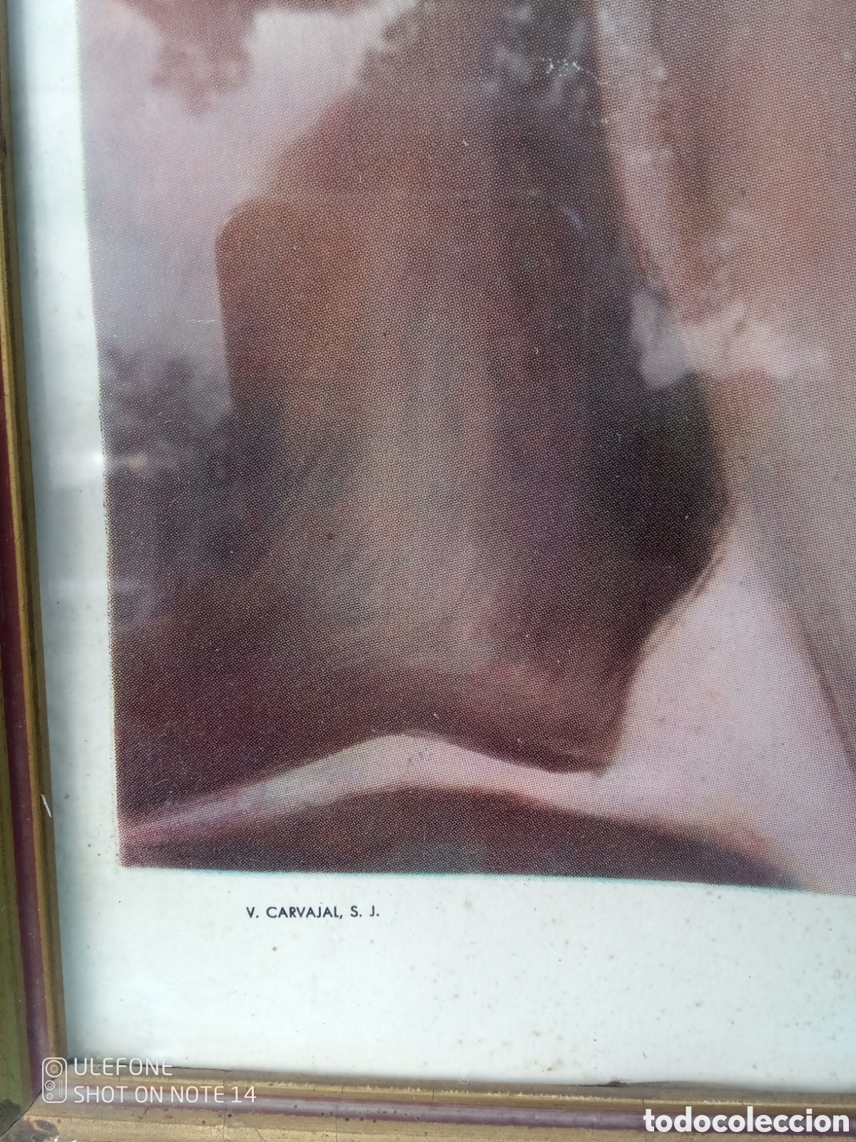 Antig&uuml;edades: CUADRO LAMINA SAGRADO CORAZ&Oacute;N JES&Uacute;S - Foto 7