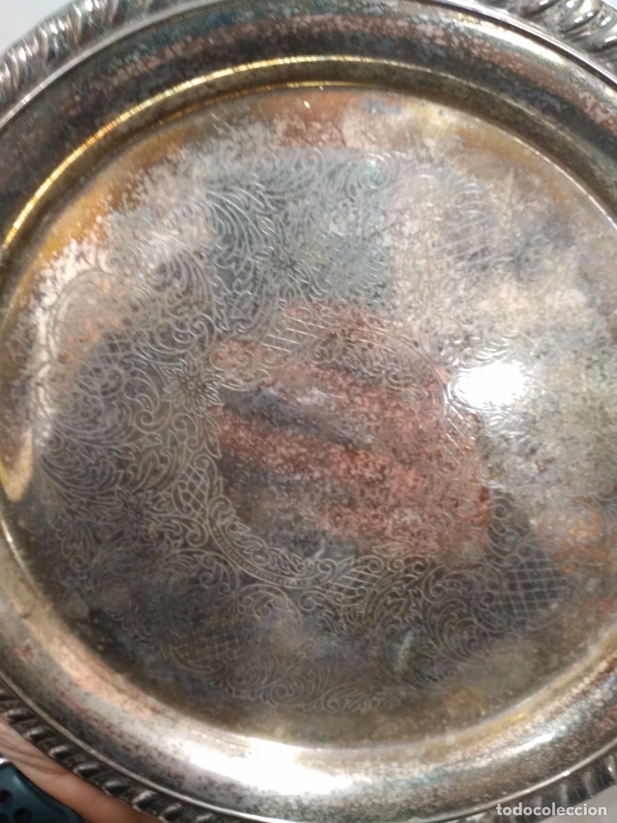 antiguo plato trabajado-marcado leonard silver- - Comprar Pratos
