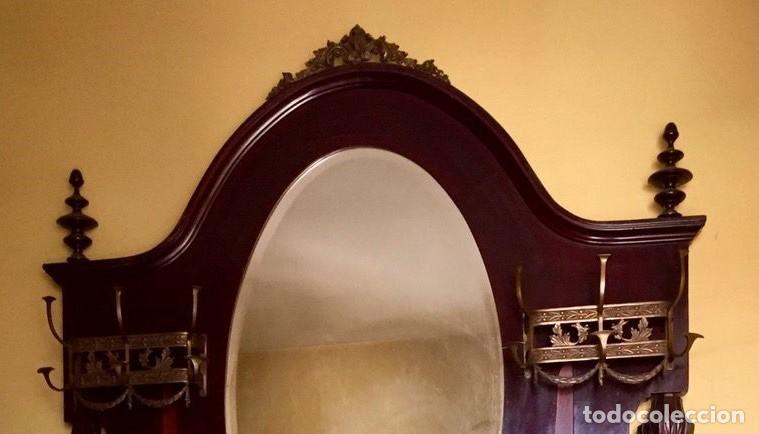 Antig&uuml;edades: ESPECTACULAR MUEBLE DE ENTRADA - PERCHERO 1900 - Foto 6