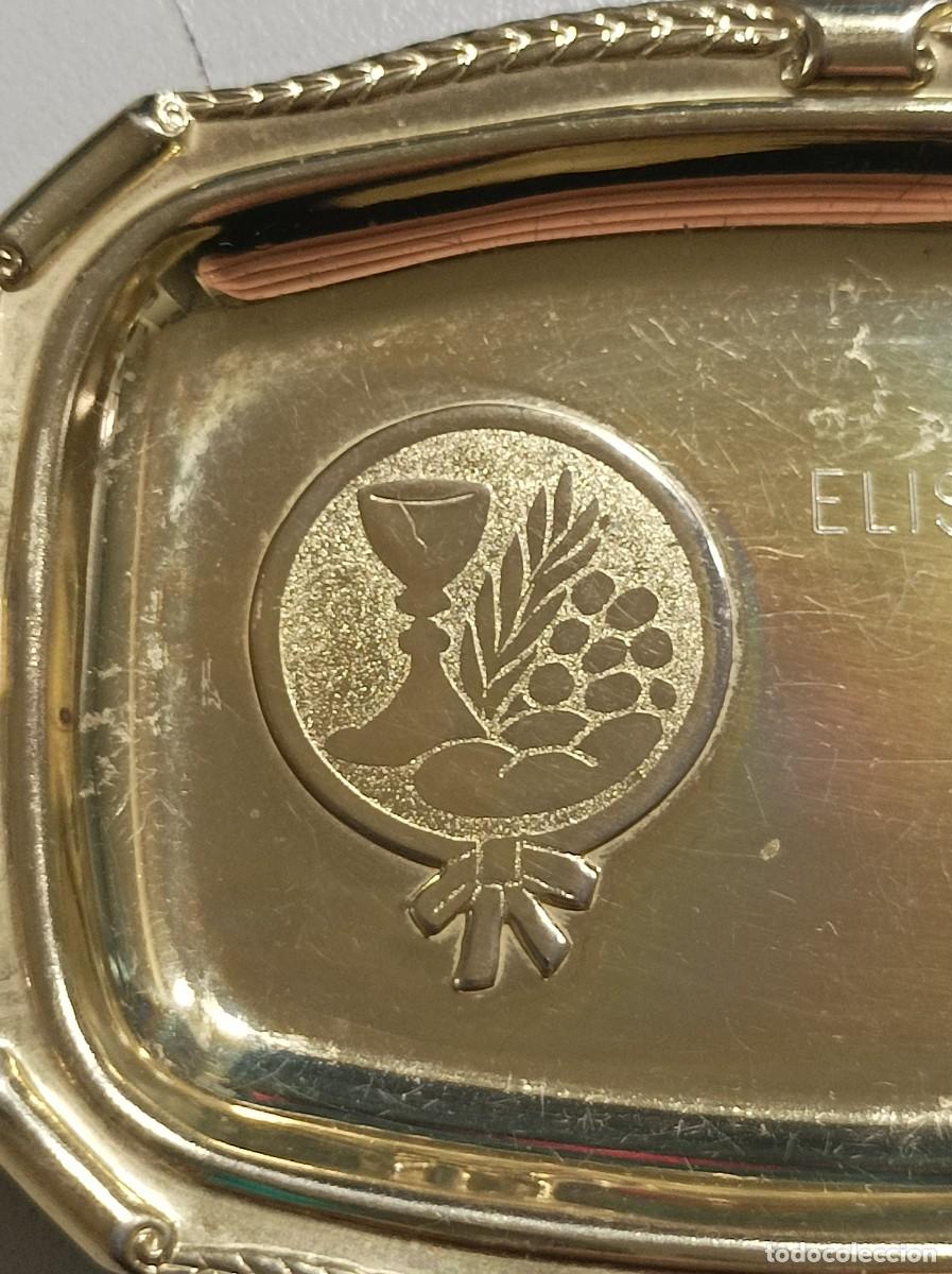 Antig&uuml;edades: Bandeja Vintage de Comuni&oacute;n dorada - Foto 3