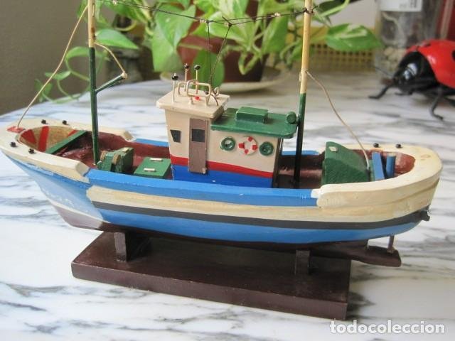 maqueta barco pesquero 40x30x10 todo de madera - Compra venta en  todocoleccion