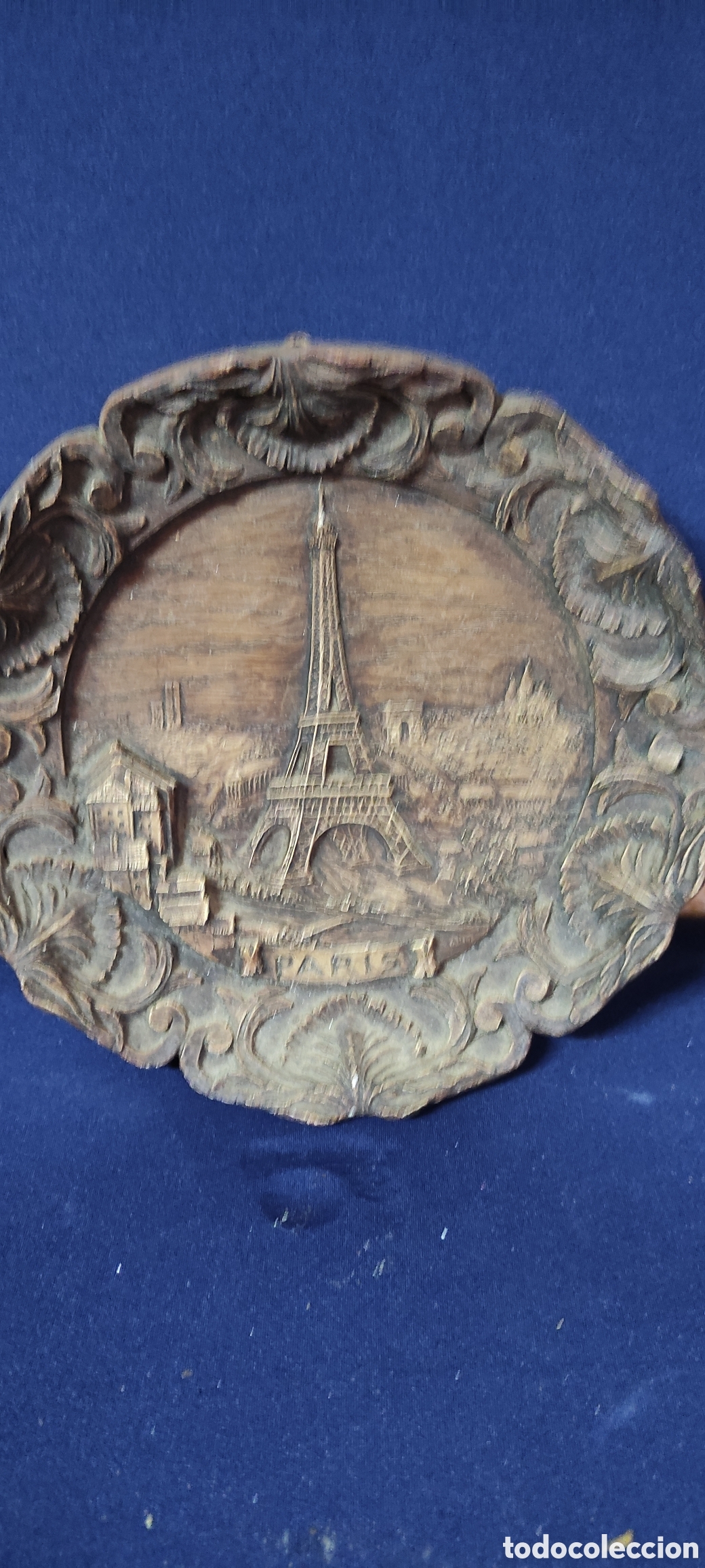Antig&uuml;edades: PLATO DE MADERA DE PARIS - Foto 5