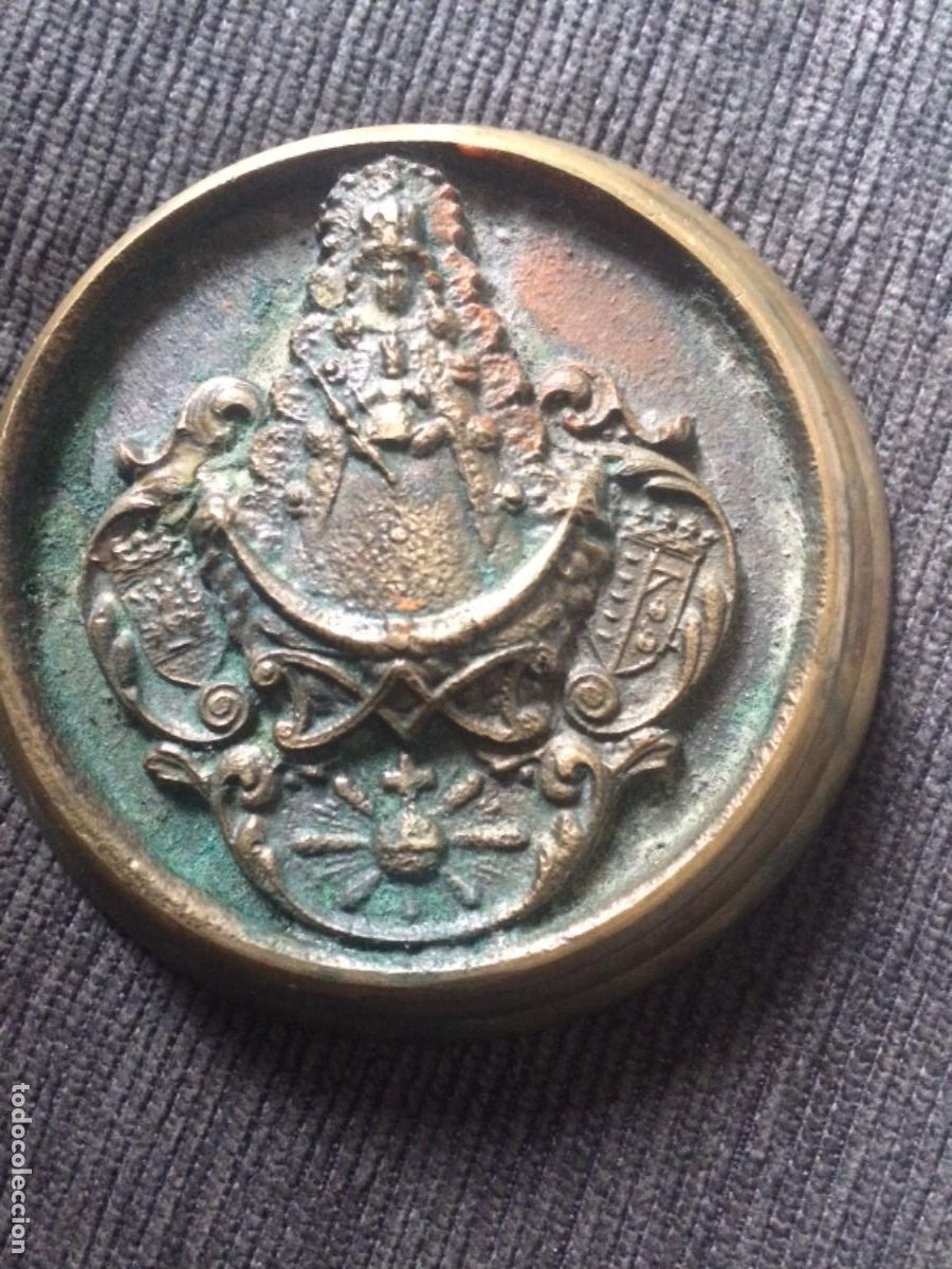 Antig&uuml;edades: Gran Clavo bronce virgen xix - Foto 1