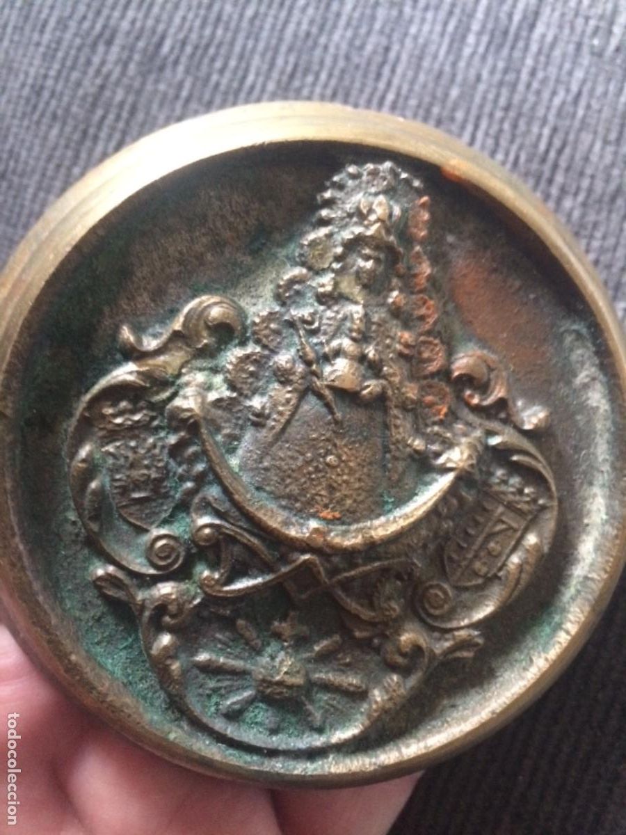 Antig&uuml;edades: Gran Clavo bronce virgen xix - Foto 4