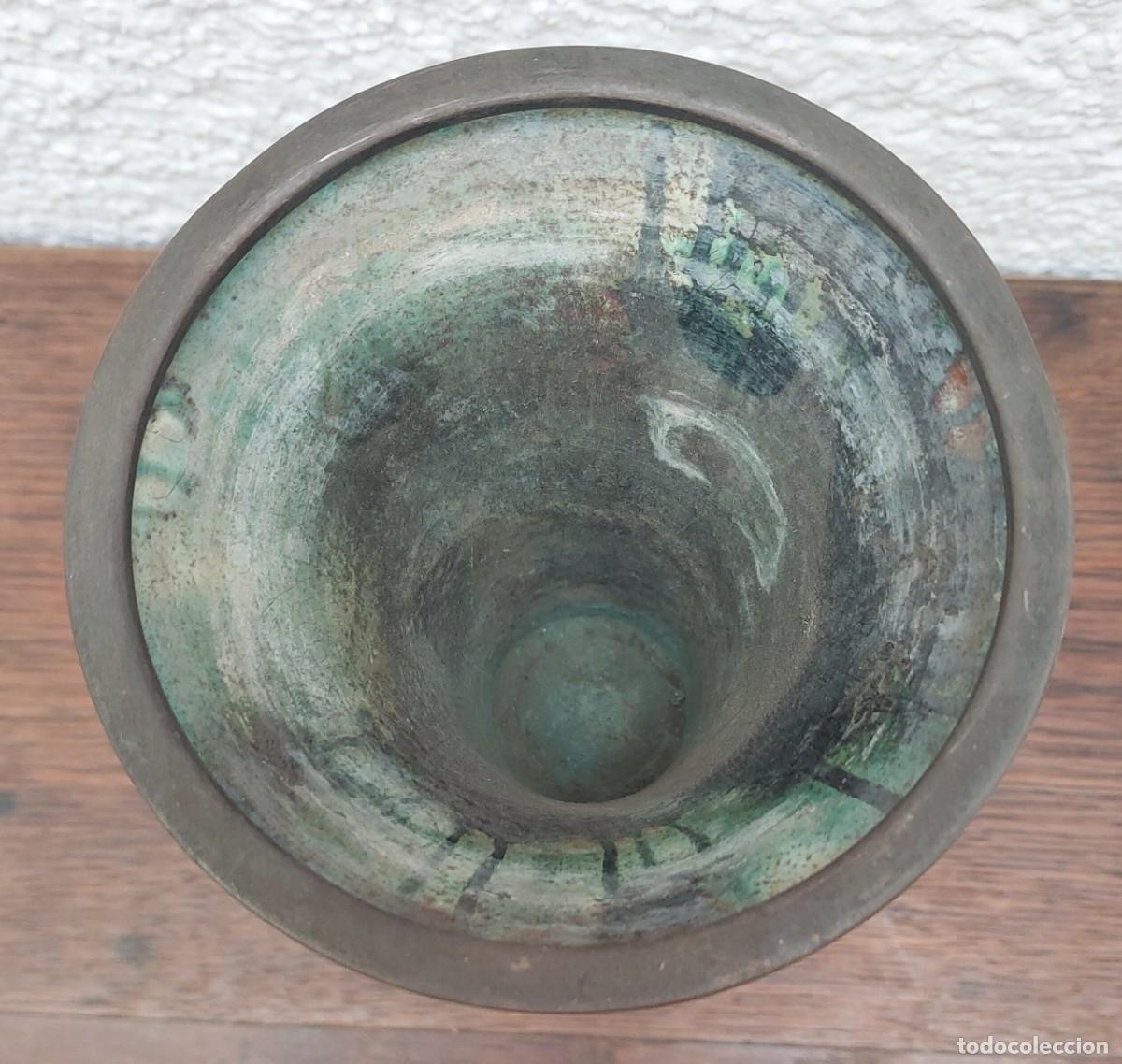 Antig&uuml;edades: JARR&Oacute;N DE BRONCE ESMALTADO - Foto 3