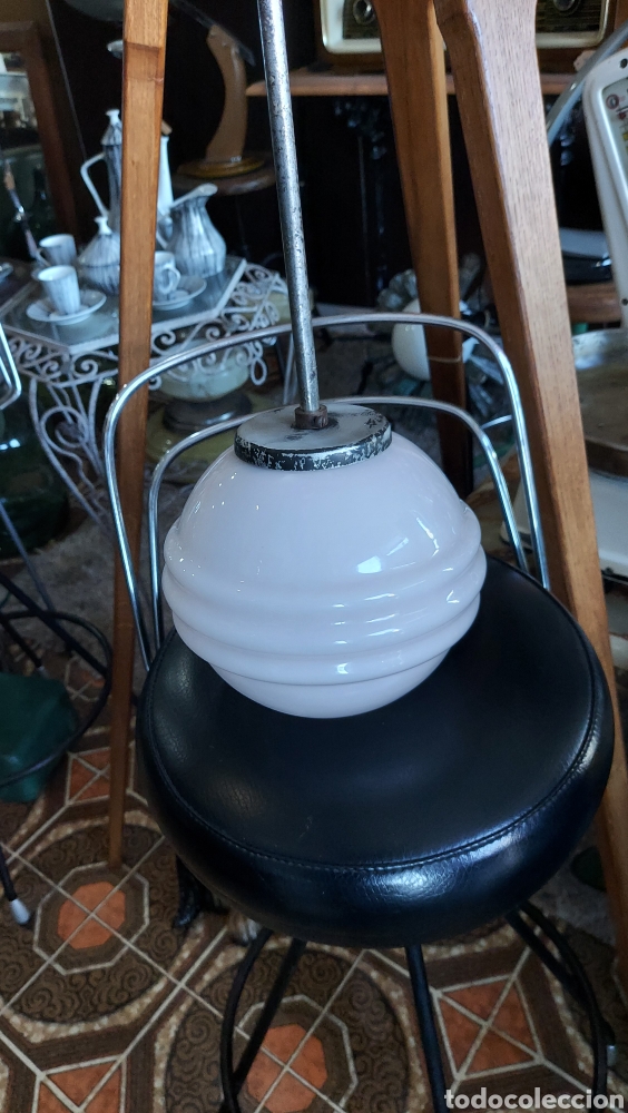 Antig&uuml;edades: L&aacute;mpara de techo opalina Art Dec&oacute; - Foto 2