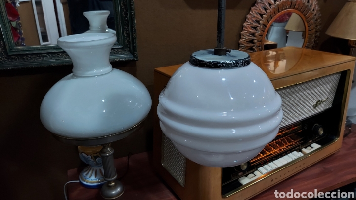 Antig&uuml;edades: L&aacute;mpara de techo opalina Art Dec&oacute; - Foto 4