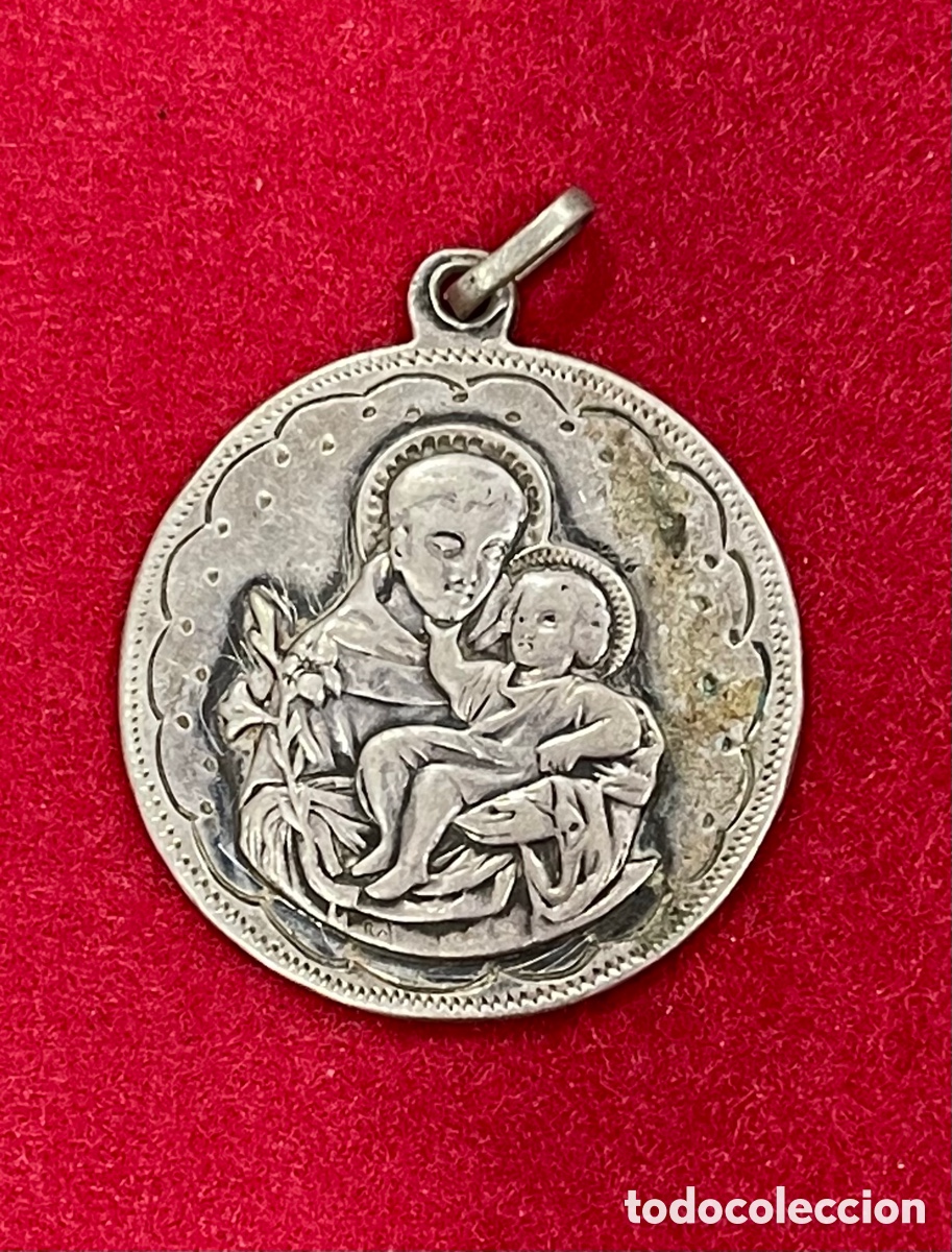 Antig&uuml;edades: Medalla en plata de ley de San Antonio. - Foto 1
