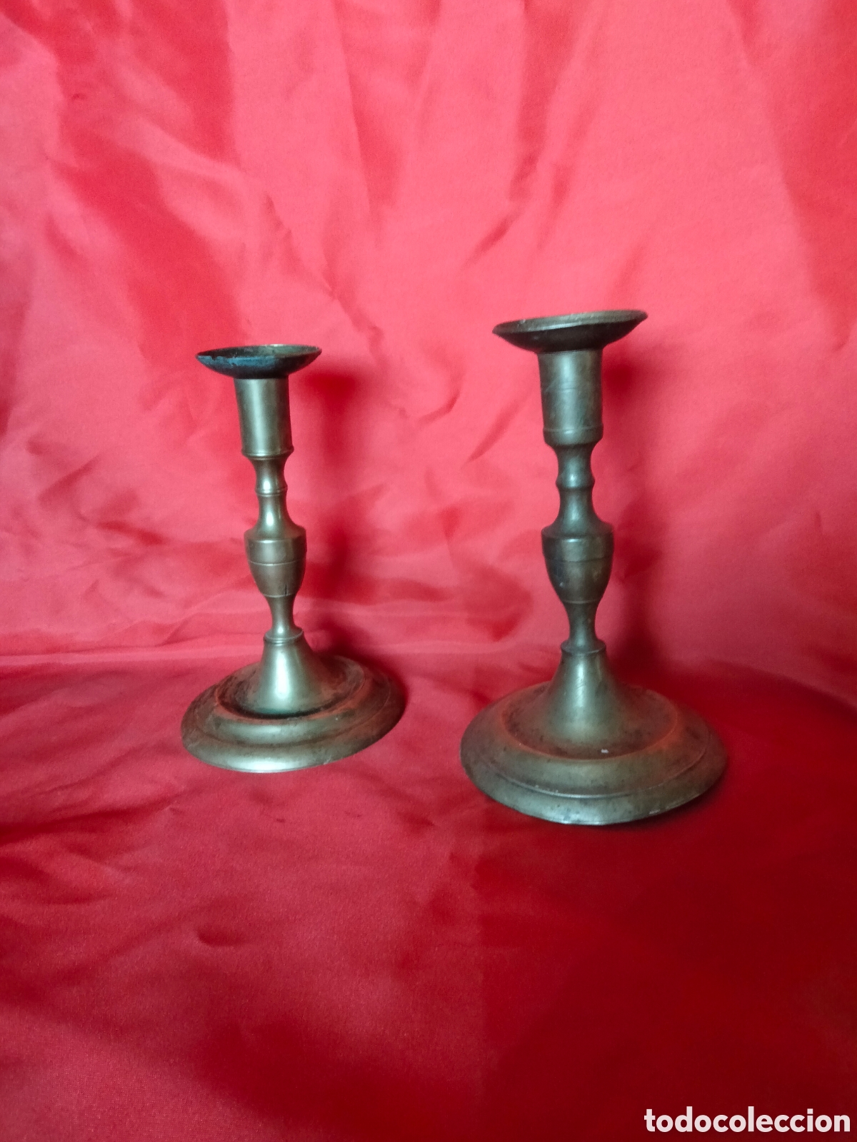 Antig&uuml;edades: Candelabros antiguos 23cm - Foto 2