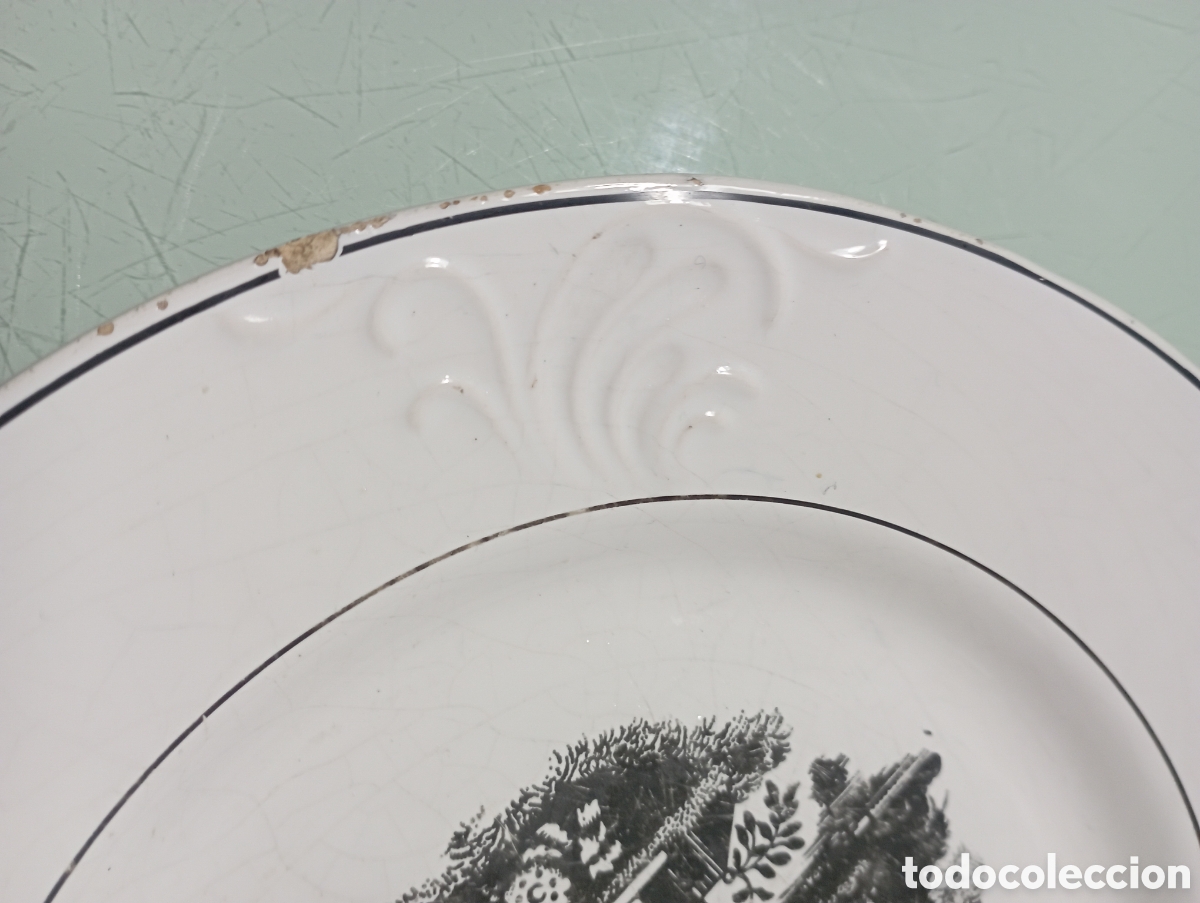 Antig&uuml;edades: PLATO DE LOZA DECORADO. - Foto 4