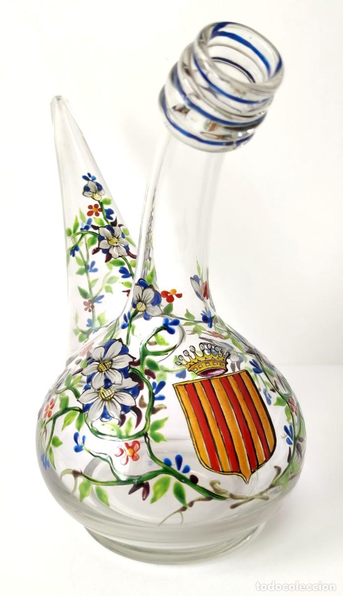 Antig&uuml;edades: PORRON DE VIDRIO ESMALTADO - Foto 3