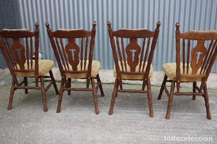 Antig&uuml;edades: 4 sillas de roble macizo - Foto 5