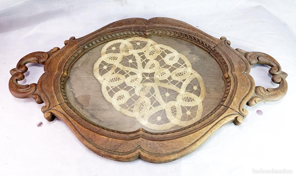 Antig&uuml;edades: bandeja antigua madera circa 1840 - Foto 2