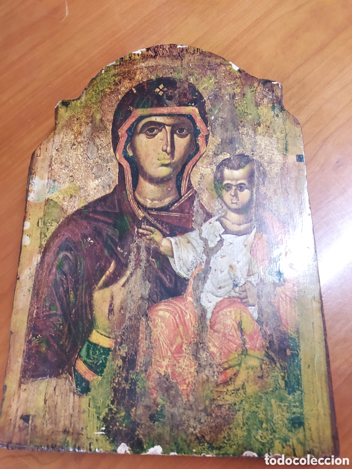 Antig&uuml;edades: ICONO RELIGIOSO EN MADERA - Foto 3